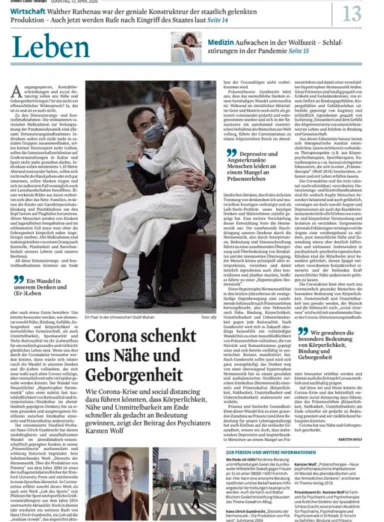 Ausschnitt: Corona schenkt uns Nähe und Geborgenheit